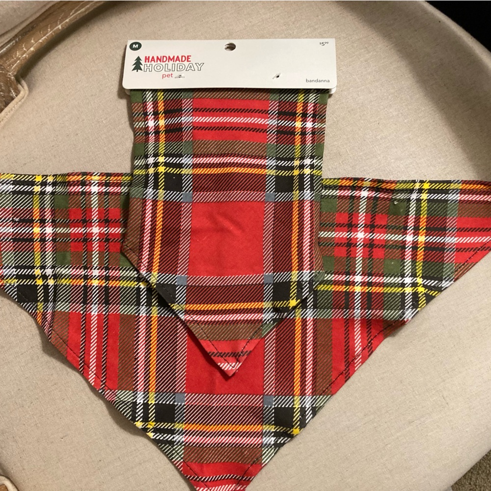 New! Never used Target Plaid Holiday Dog Bandanas
